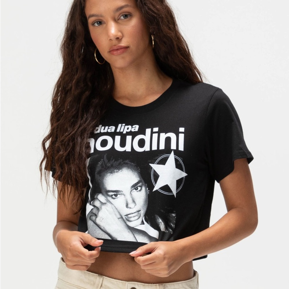 Tilly's Black Dua Lipa Graphic Crop Tee